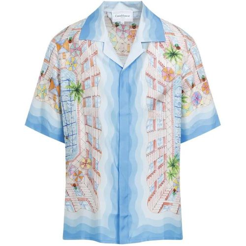 Multicolor Silk Twill Cuban Collar Shirt - Größe L - Casablanca - Modalova