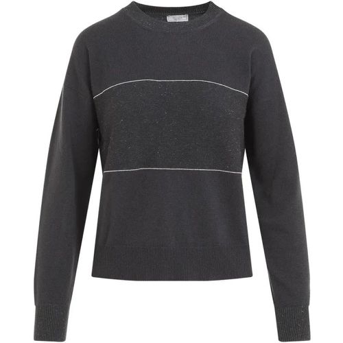 Crewneck Lurex Pullover - Größe 44 - schwarz - PESERICO - Modalova