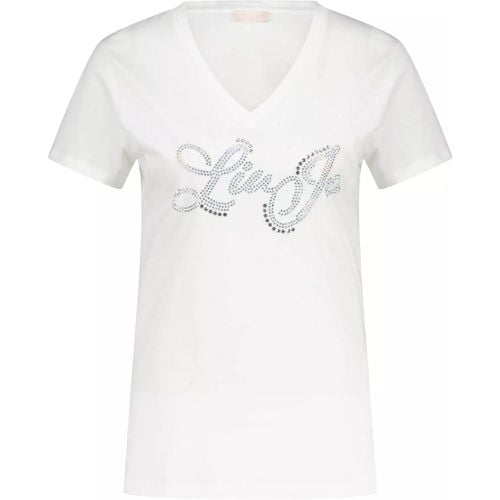 T-Shirt mit Strass-Logo 47702412427610 - Größe L - LIU JO - Modalova