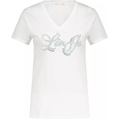 T-Shirt mit Strass-Logo 47702412427610 - Größe XS - LIU JO - Modalova