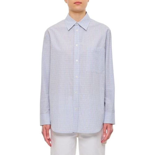 Cotton Linen Woven Check Shirt - Größe 40 - Bottega Veneta - Modalova