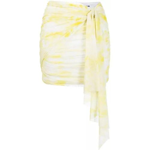 Graphic-Print Ruched Miniskirt - Größe 42 - yellow - MSGM - Modalova