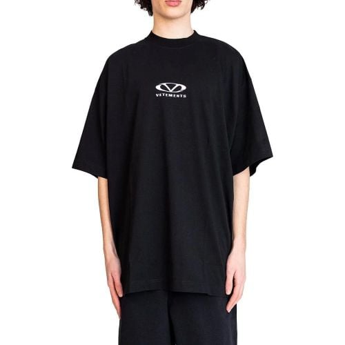 OVAL LOGO OVERSIZED T-SHIRT BLACK/WHITE - Größe L - Vetements - Modalova