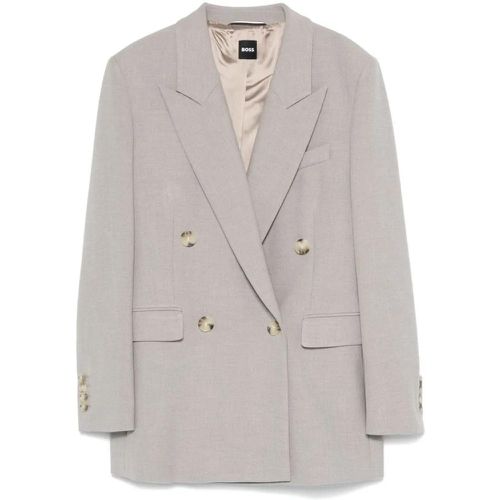 Light Grey Blazer With Logo - Größe 38 - Boss - Modalova