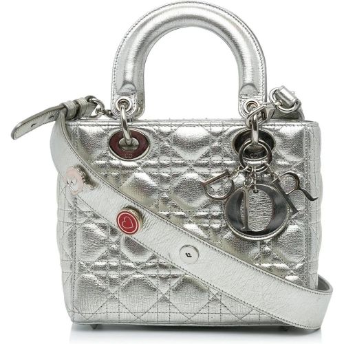 Hobo Bags - Small Metallic Grained Calfskin Cannage My ABCDior - Gr. unisize - in Silber - für Damen - Christian Dior - Modalova