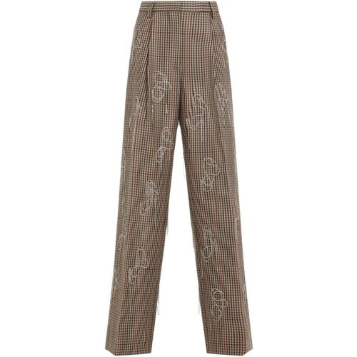 Porter Emb Brown Wool Pants - Größe 34 - Dries Van Noten - Modalova