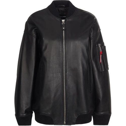 LEATHER OVERSIZE BOMBER - Größe I42 - Dsquared2 - Modalova