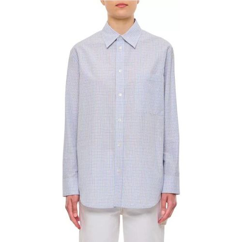 Cotton Linen Woven Check Shirt - Größe 40 - Bottega Veneta - Modalova