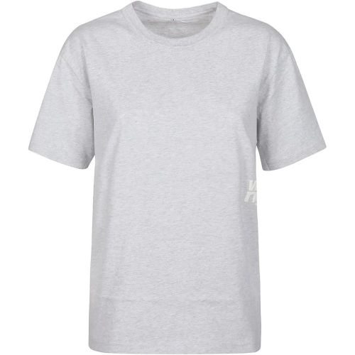 Puff Logo Bound Neck Essential T-shirt Grey - Größe M - alexander wang - Modalova