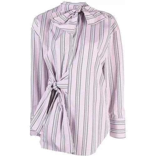 Bow-Detail Striped Shirt - Größe 38 - purple - MSGM - Modalova