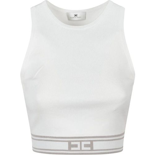 Tricot Top White - Größe 38 - Elisabetta Franchi - Modalova