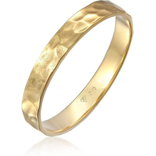 Ringe - Ring Bandring Herrenring Gehämmert 375er Gelbgold - Gr. 60 MM - in - für Damen - Kuzzoi - Modalova