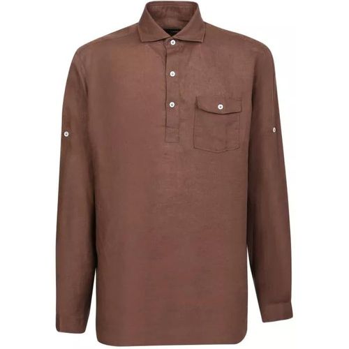 Brown Linen Shirt - Größe S - brown - Lardini - Modalova