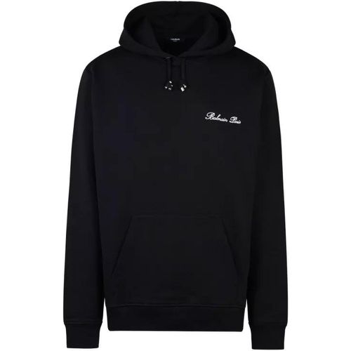 Signature Black Cotton Sweatshirt - Größe S - black - Balmain - Modalova