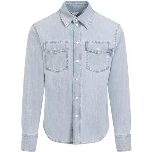 Light Blue Bleatch Cotton Shirt - Größe 48 - blue - Bottega Veneta - Modalova