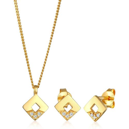 Halsketten - Schmuckset Diamanten (0.045 ct) Geo Design 925 Sil - Gr. unisize - in - für Damen - Elli - Modalova