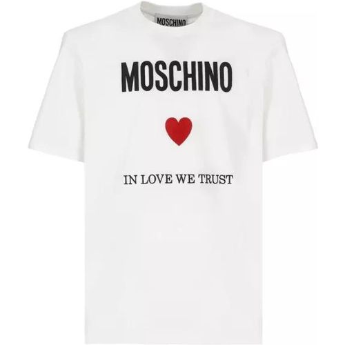 Cotton T-Shirt - Größe 44 - white - Moschino - Modalova