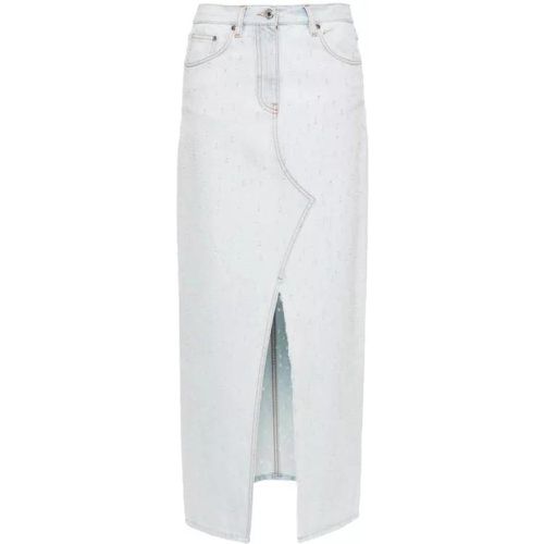 Blue Distressed Denim Maxi Skirt - Größe 40 - white - MSGM - Modalova