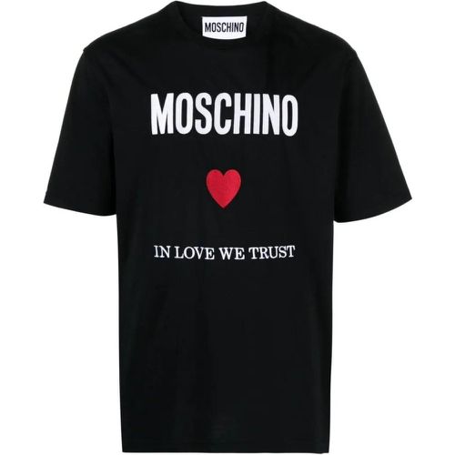 Black Cotton T-Shirt - Größe 46 - schwarz - Moschino - Modalova