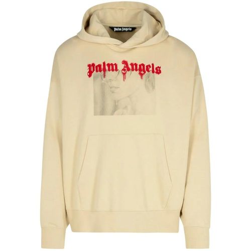 Portrait' Beige Cotton Sweatshirt - Größe L - Palm Angels - Modalova