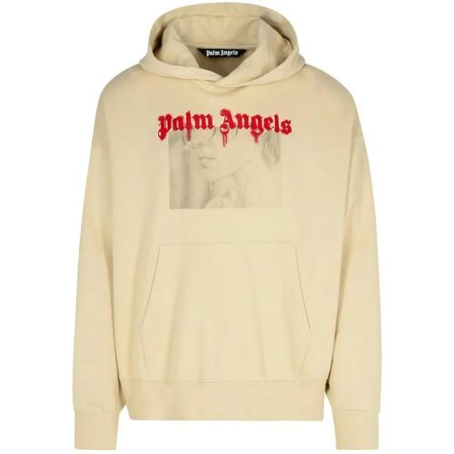 Portrait' Beige Cotton Sweatshirt - Größe M - Palm Angels - Modalova