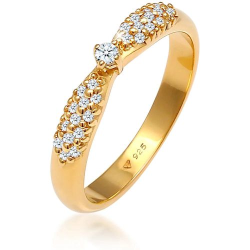 Ringe - Ring Verlobung Glamour Diamant (0.16 ct) 925 Silbe - Gr. 52 MM - in - für Damen - Elli - Modalova