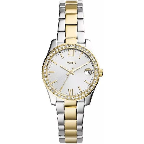 Uhr - Scarlette Mini Three-Hand Date Two Tone Stainless - Gr. unisize - in Silber - für Damen - Fossil - Modalova