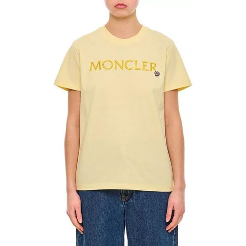 Regular T-Shirt W/Printed Front Logo - Größe L - yellow - Moncler - Modalova