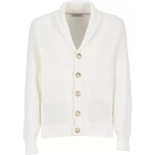 Cotton Cardigan - Größe 46 - white - BRUNELLO CUCINELLI - Modalova