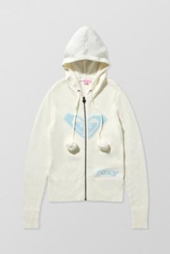 UO Exclusive Pom Pom Knit Hoodie - White M at Urban Outfitters - Roxy - Modalova