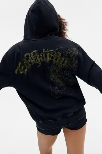 UO Exclusive Washed Embroidered Hoodie - S at Urban Outfitters - Ed Hardy - Modalova