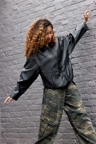 Conrad Faux Leather Bomber Jacket - 2XS at Urban Outfitters - BDG - Modalova