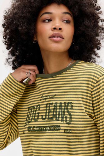 Stripe Long Sleeve Relaxed T-Shirt - XS at Urban Outfitters - BDG - Modalova