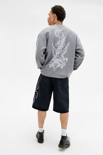 UO Exclusive Sword Dragon Waffle Long Sleeve T-Shirt - S at Urban Outfitters - Ed Hardy - Modalova