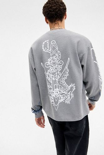 UO Exclusive Sword Dragon Waffle Long Sleeve T-Shirt - S at Urban Outfitters - Ed Hardy - Modalova