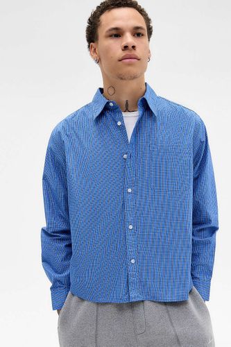Blue Nolan Check Long Sleeve Poplin Shirt - S at Urban Outfitters - Loom - Modalova
