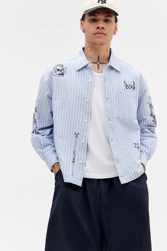 Arlo Stripe Embroidered Long Sleeve Shirt - XS at Urban Outfitters - BDG - Modalova