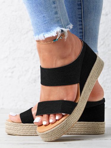Beach vacation Straw Wedges Sandals - Just Fashion Now - Modalova