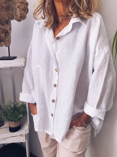 Women Casual Loose Shirt Top Tunic Blouse - Modetalente - Modalova