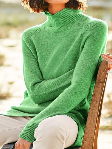 Long Sleeve Turtleneck Knitted Basic Sweater - Modetalente - Modalova