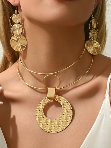 Personalized Geometric Embossed Jewelry Set - Just Fashion Now - Modalova