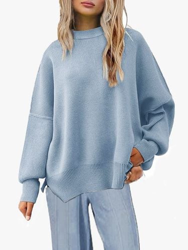 Long Sleeve Loose Casual Crew Neck Sweater - Just Fashion Now - Modalova