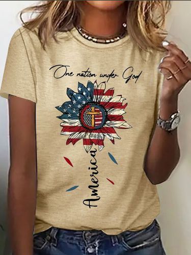 America Flag Casual T-Shirt - Just Fashion Now - Modalova