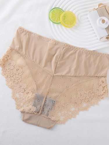 Plain Casual Cotton Lace Panty - Just Fashion Now - Modalova