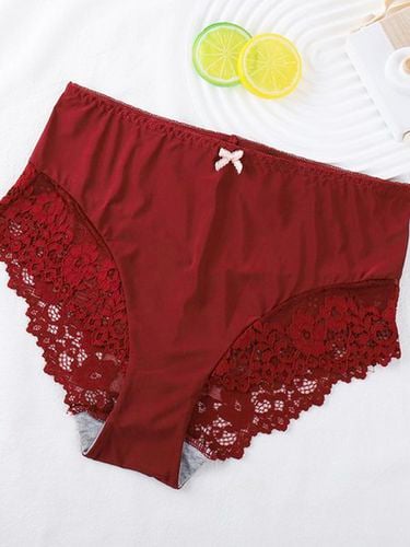 Plain Casual Cotton Lace Panty - Just Fashion Now - Modalova