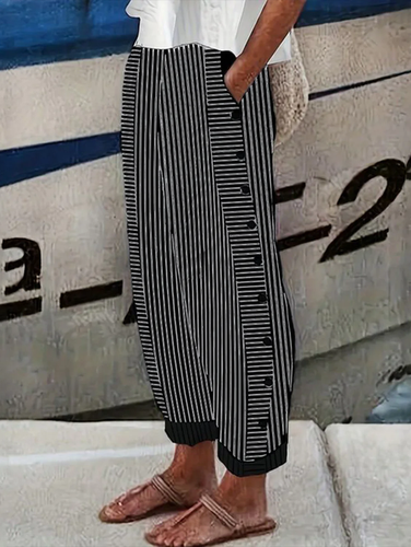 Striped Casual Pants - Just Fashion Now - Modalova