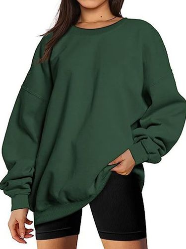 Loose Casual Crew Neck Sweatshirt - Just Fashion Now - Modalova