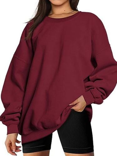 Loose Casual Crew Neck Sweatshirt - Just Fashion Now - Modalova