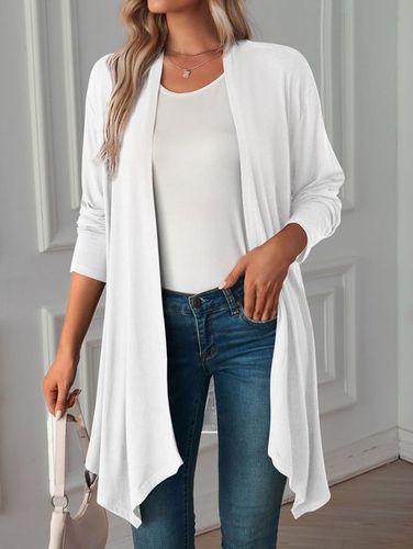 Knitted Casual Plain Kimono - Modetalente - Modalova