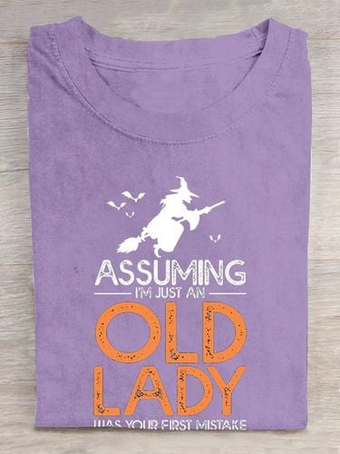 Assuming I'm Just An Old Lady Was Your First Mistake Halloween T-Shirt - Just Fashion Now - Modalova